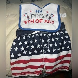Patriotic Baby Bib and Shorts Set